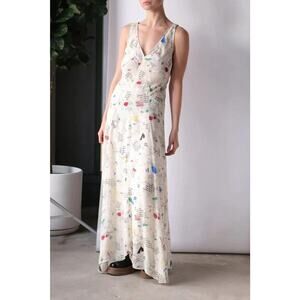 ISABEL MARANT ÉTOILE Dojali Printed Voile Maxi Dress Size 38 US M Ivory #1F461
